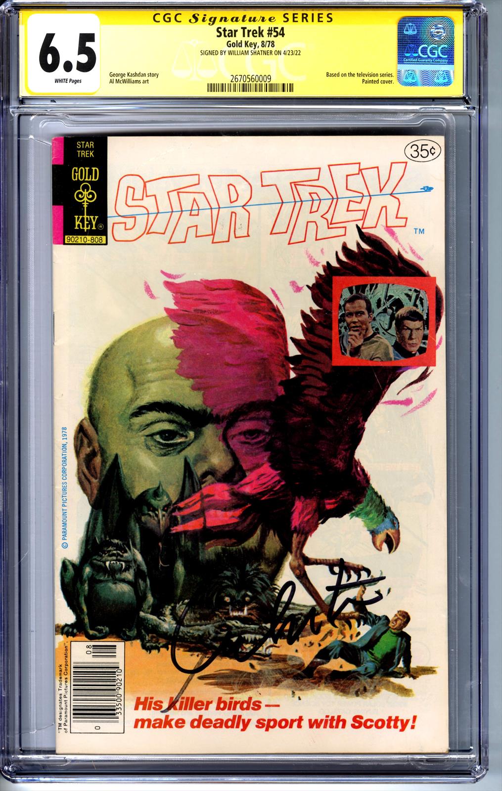 Star Trek #54 CGC 6.5 Signature Series Signed by William Shatner 
