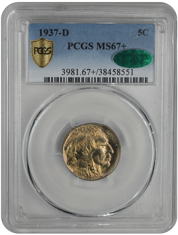 1937-D Buffalo PCGS CAC MS 67+
