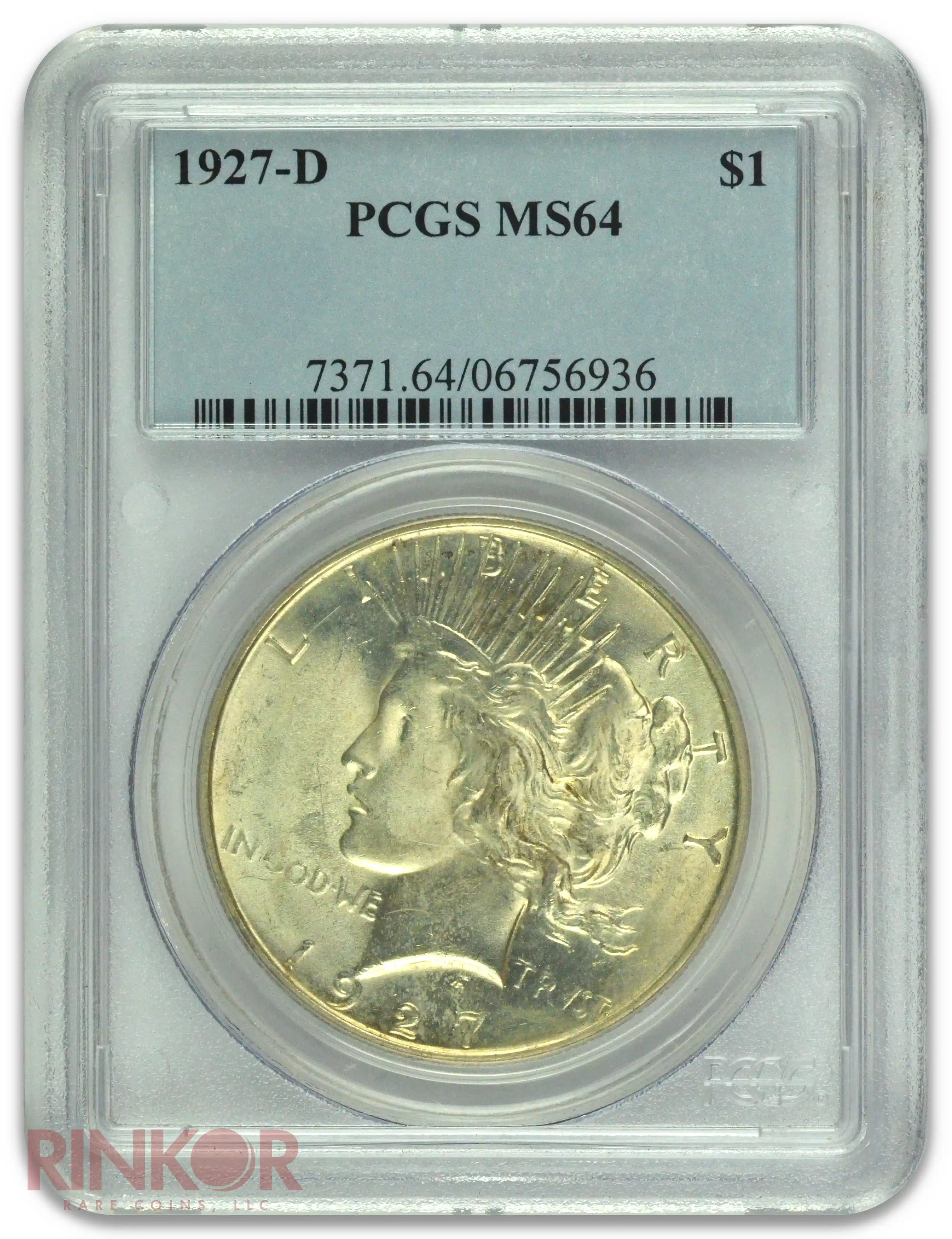1927-D $1 Peace Dollar PCGS MS 64