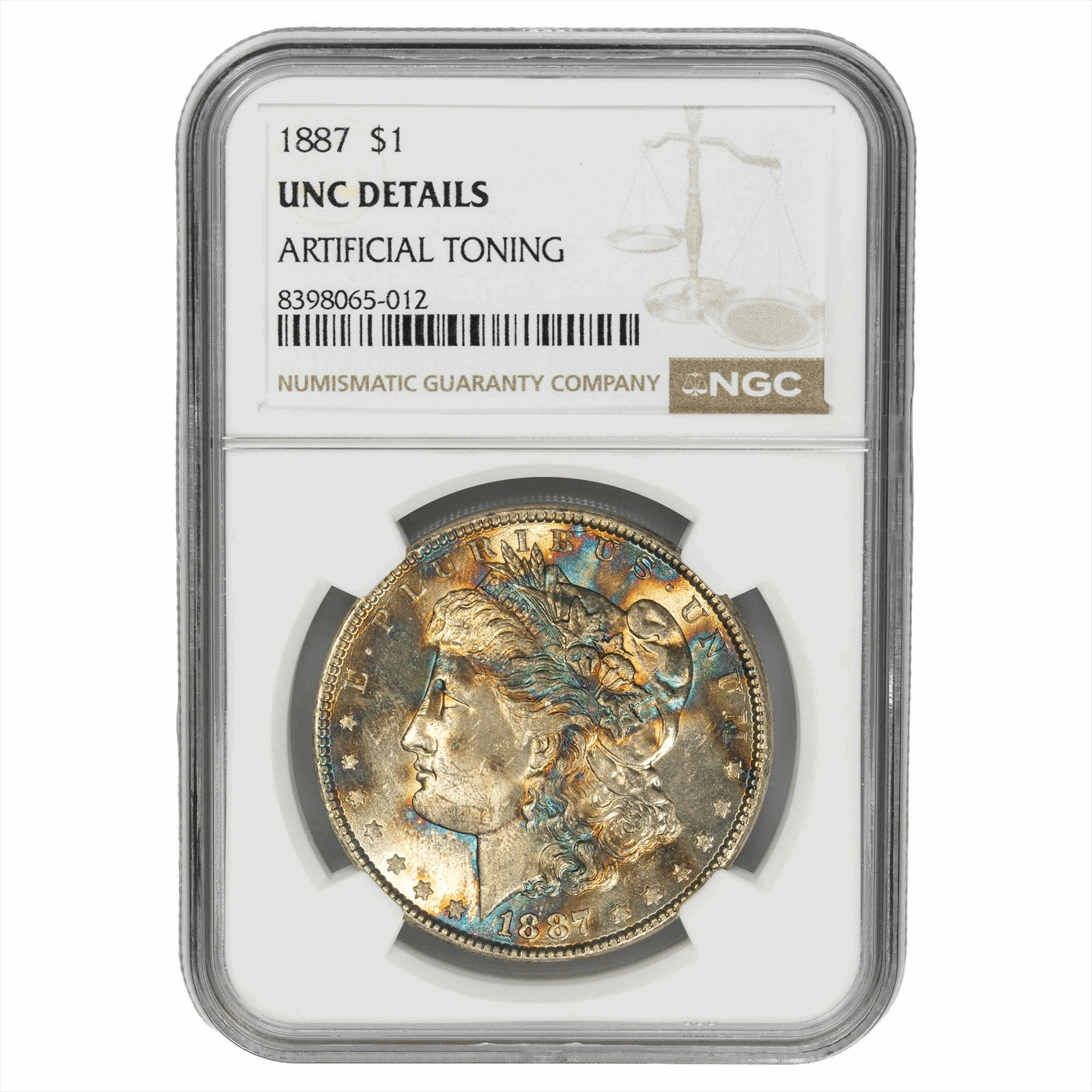 1887 Morgan Silver Dollar $1 NGC UNC DETAILS ARTIFICIAL TONING