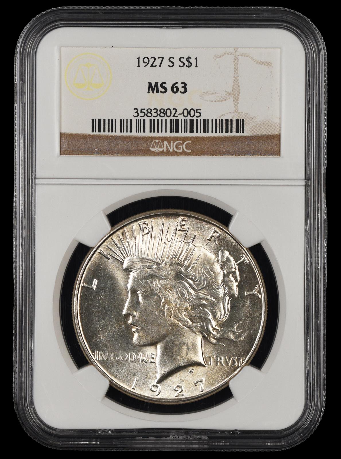 1927 S $1 NGC MS63