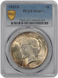 1923-S Peace PCGS MS 65+