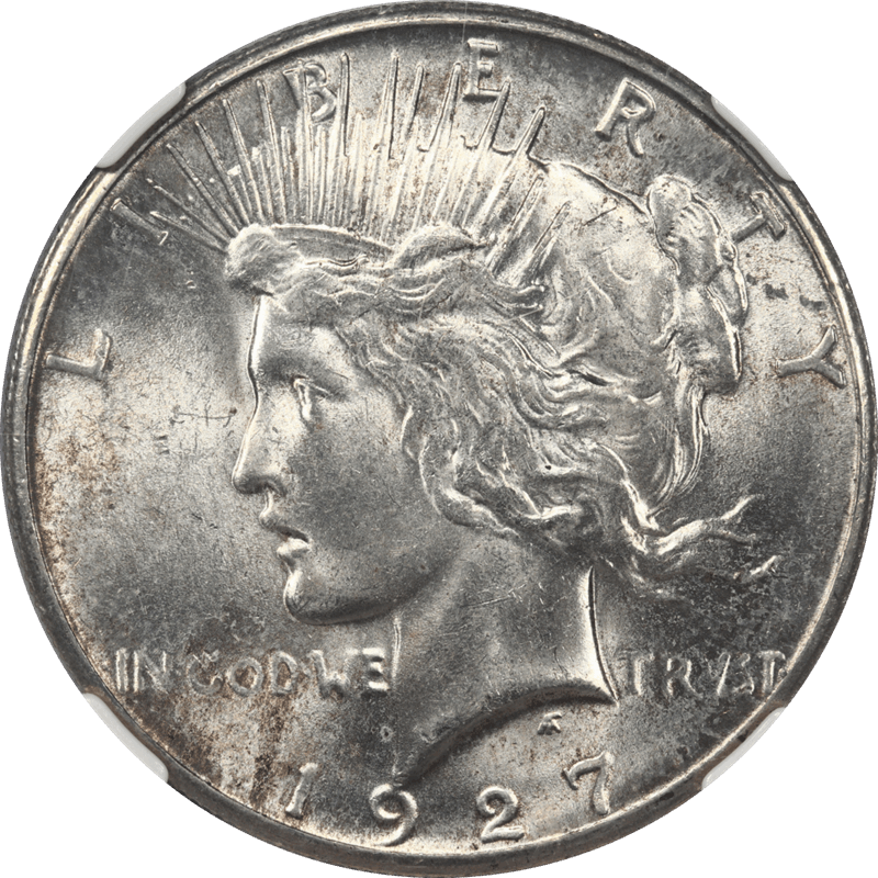 1927 Peace Silver Dollar, NGC MS 63 - Lustrous and White