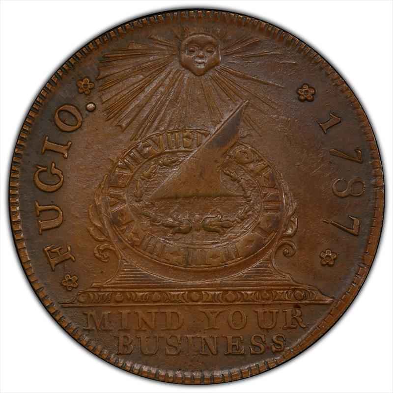 1787 Fugio New Haven Restrike Brass PCGS MS 63 CAC