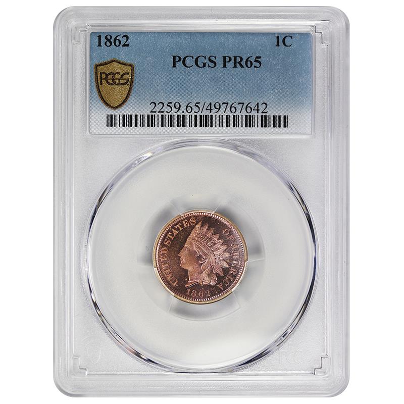 1862 Indian Head Cent 1c, Copper Nickel, PCGS  PR65 - Nice Original Coin