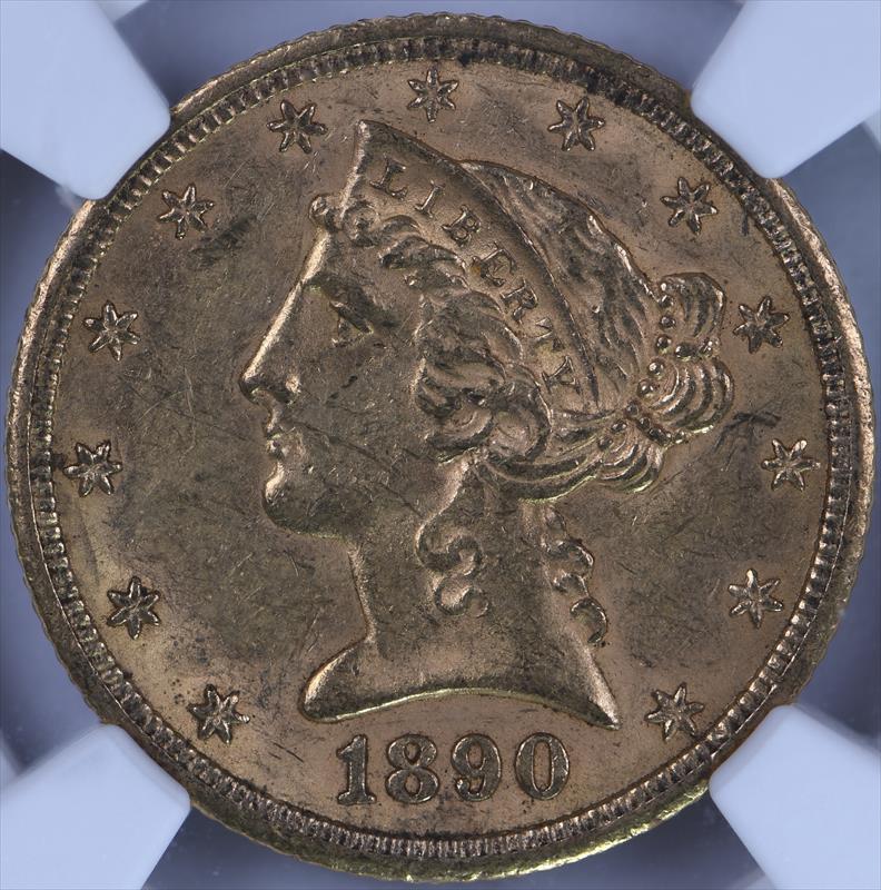 1890-CC $5 NGC MS61 