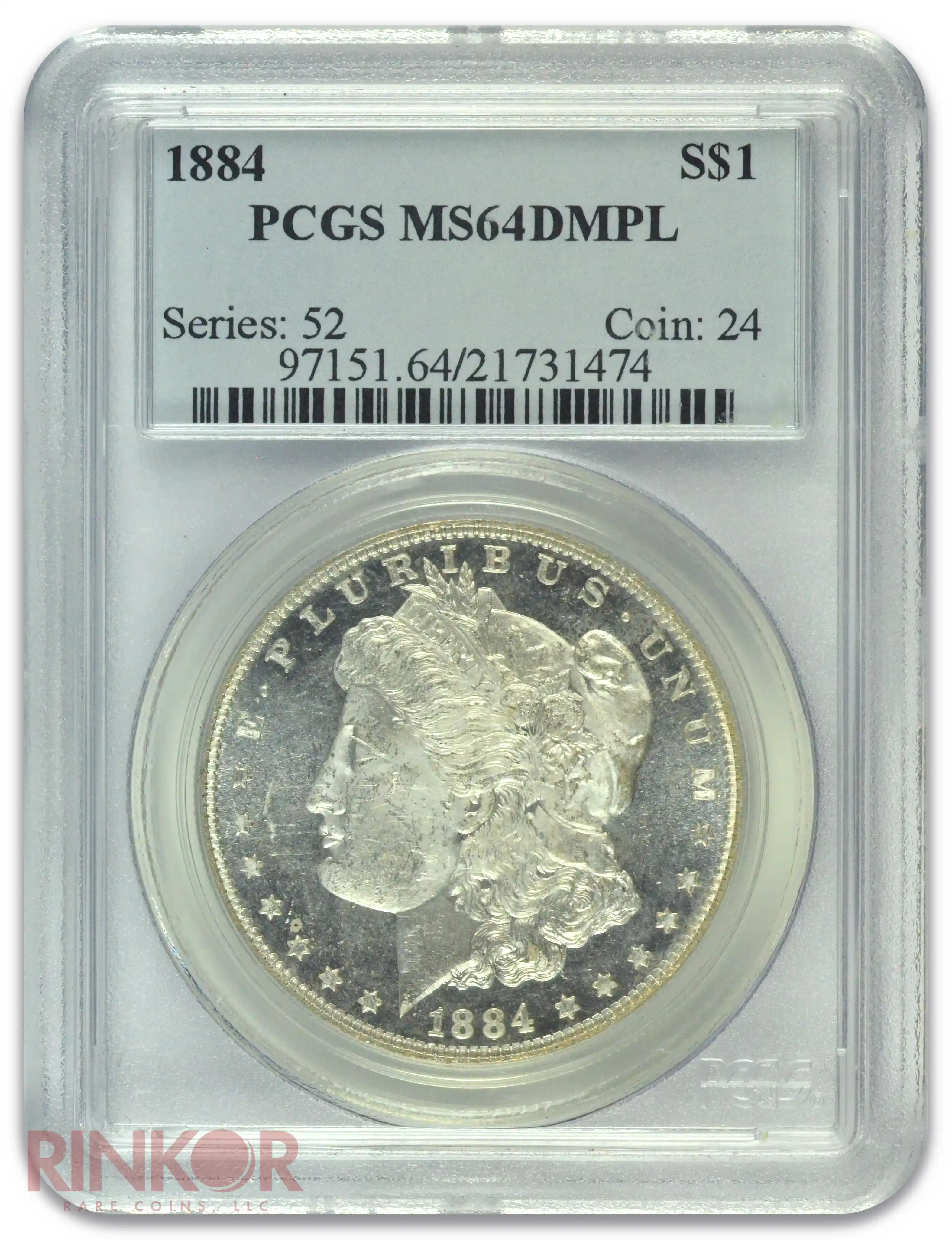 1884 $1 Morgan Dollar PCGS MS 64 DMPL