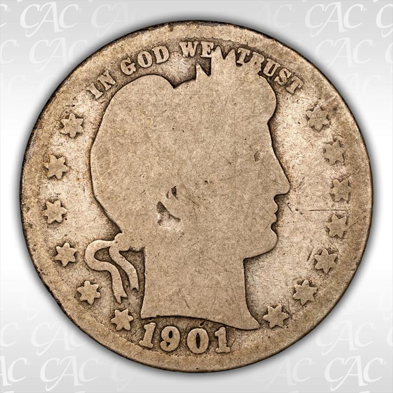 1901-S 25c CACG FR2 KEY DATE