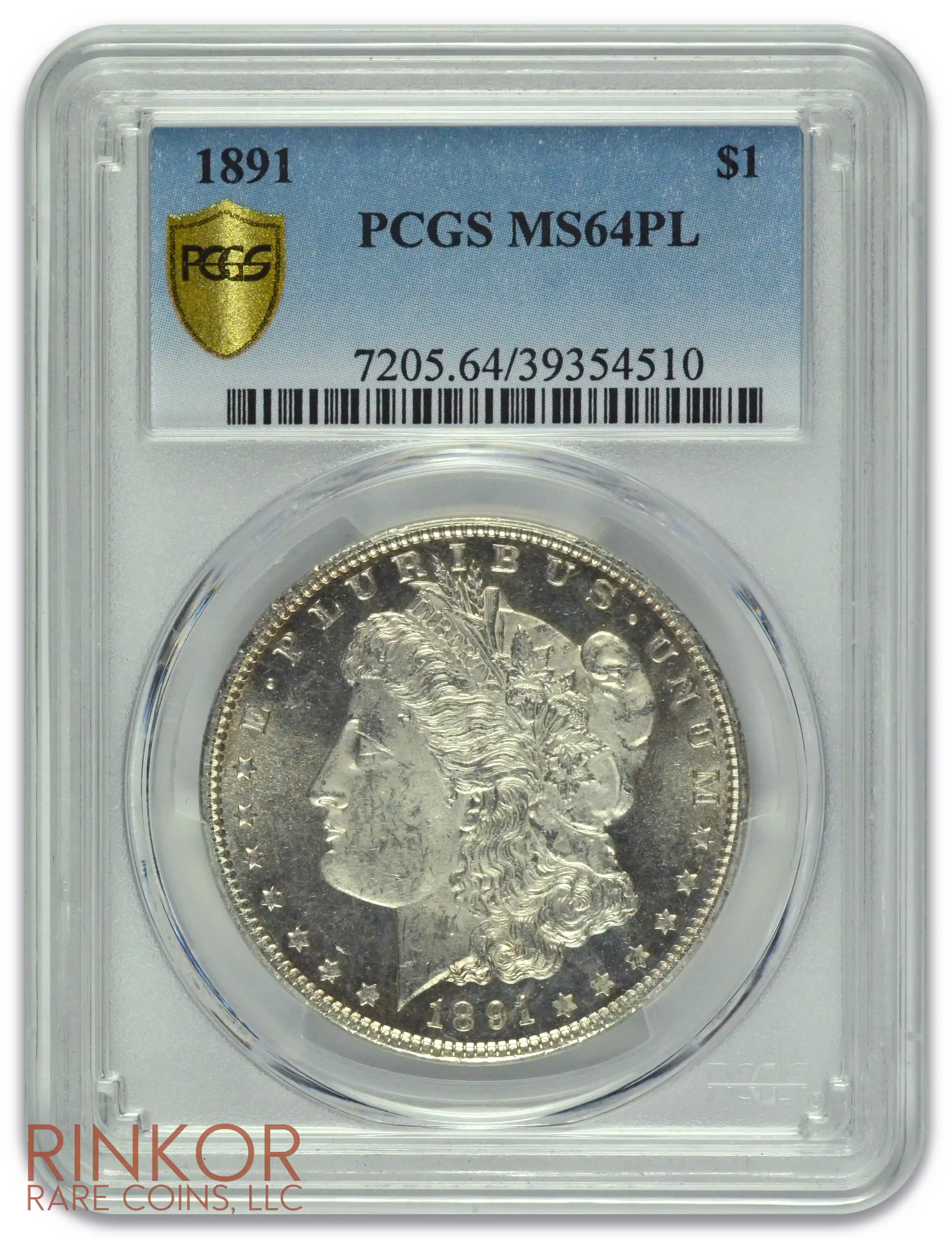 1891 $1 PCGS MS 64 PL