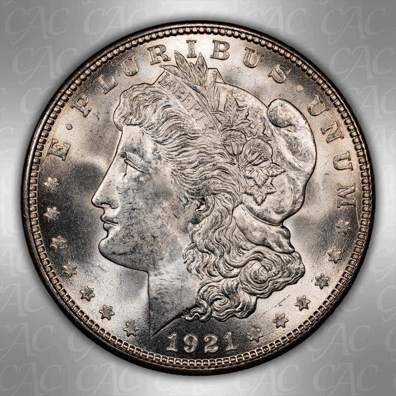 1921-D $1 CACG MS 65