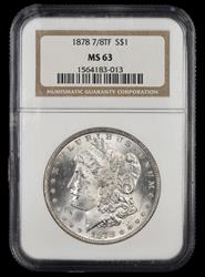 1878 7/8TF $1 NGC MS63