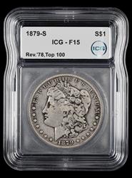 	1879 S Reverse of 1878 Top 100 $1 ICG  F15