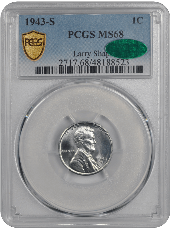 1943-S Lincoln PCGS (CAC) MS 68 