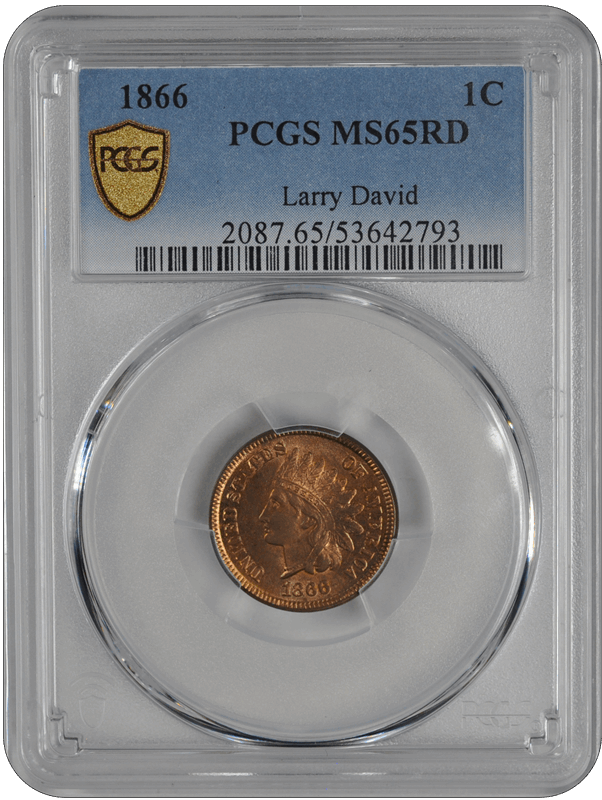1866 Indian Head PCGS RD 65