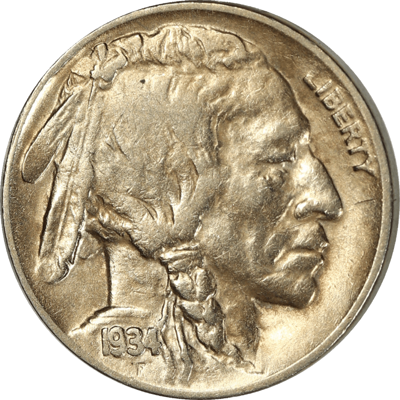 1934-D Buffalo Nickel 5c -Raw- Raw Ungraded Coin, AU