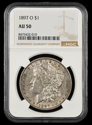 1897 O $1 NGC  AU50