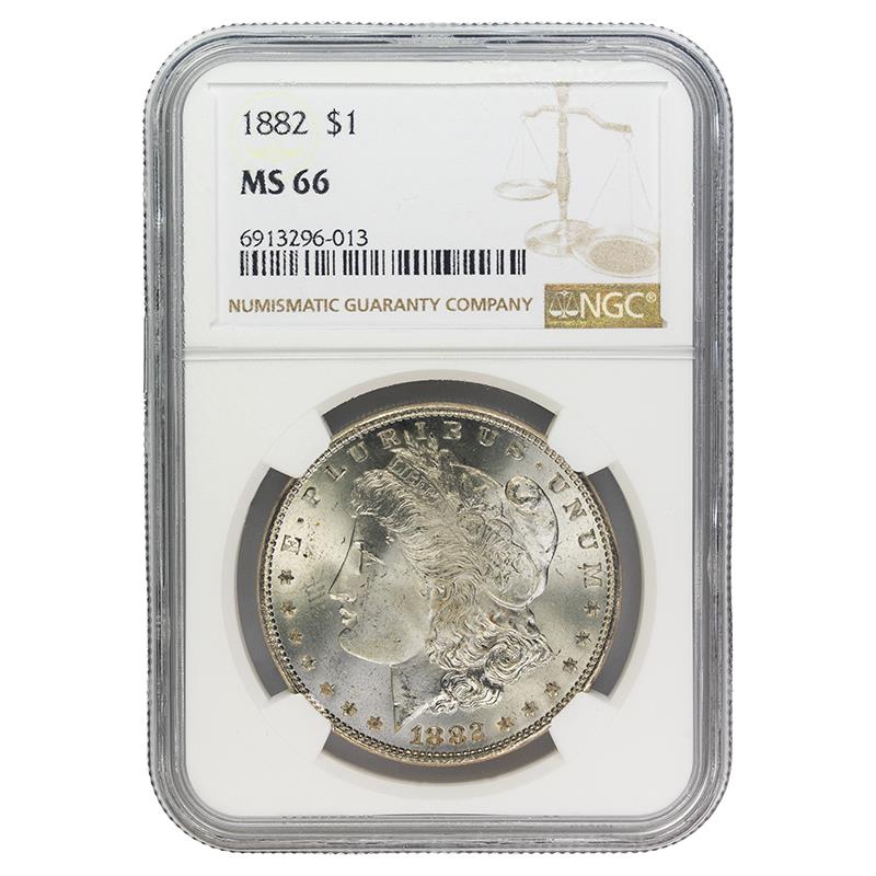 1882  Morgan Dollar, $1 NGC MS 66