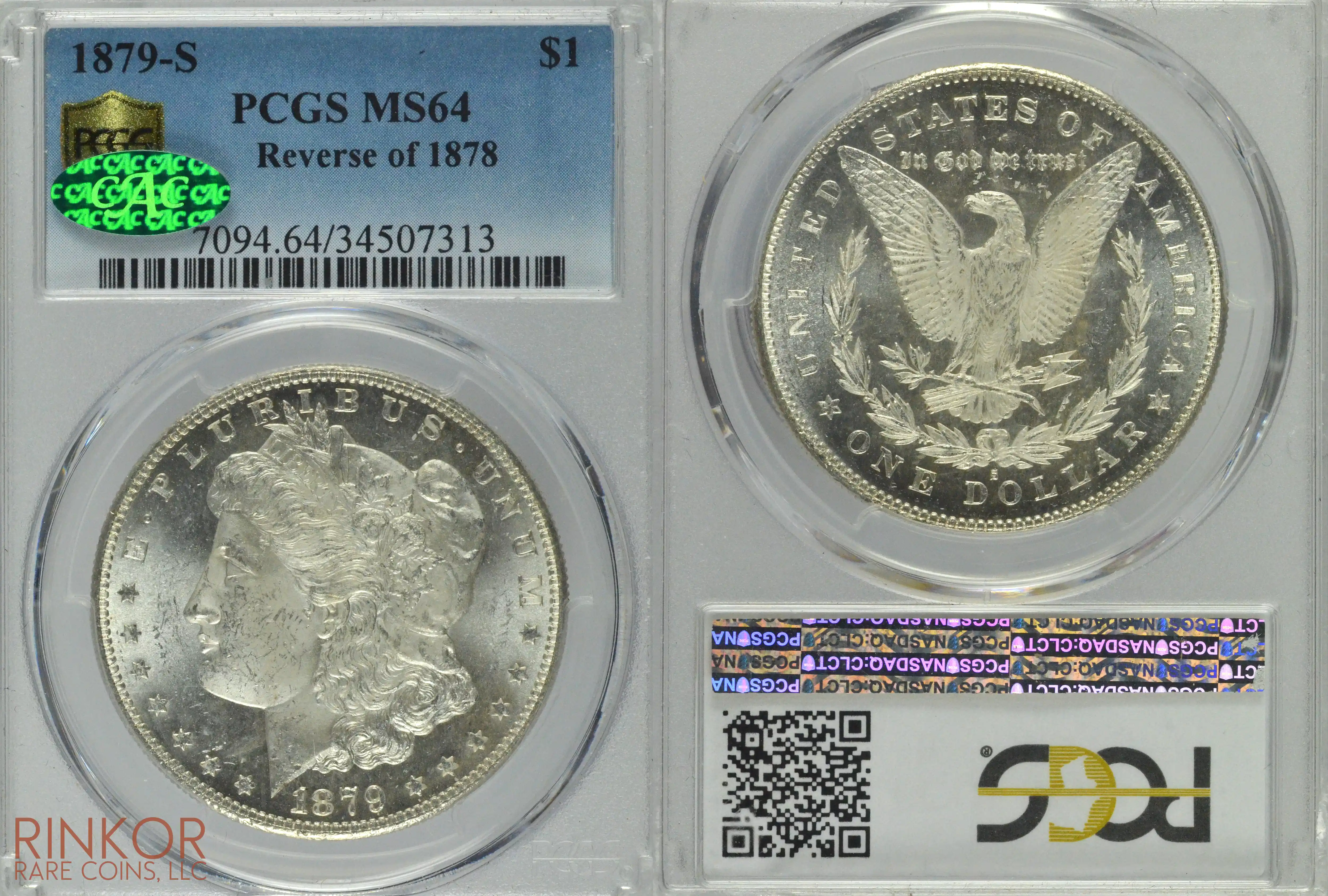 1879-S $1 Reverse of 1878 PCGS MS 64 CAC