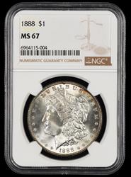 1888 $1 NGC  MS67