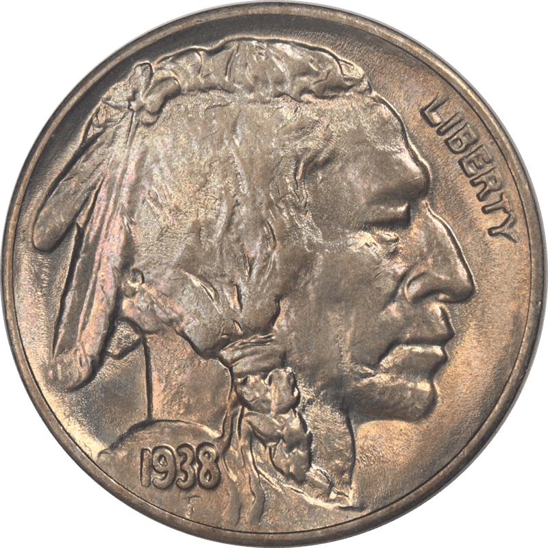 1938-D Buffalo Nickel 5c Gem Uncirculated - Nice Original Coin 