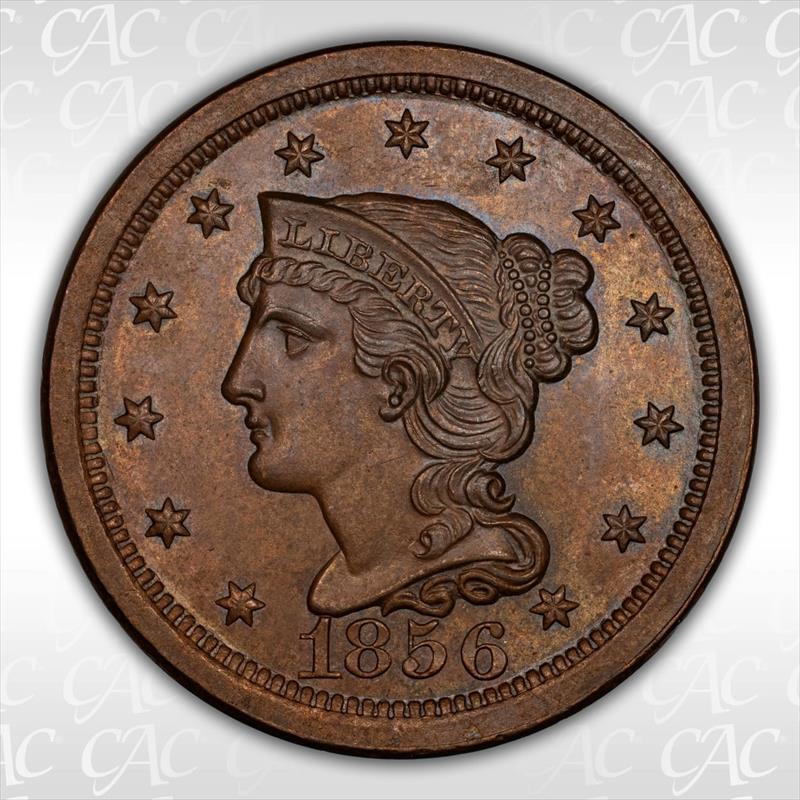 1856 Upright 5 1c CACG MS 65 BN