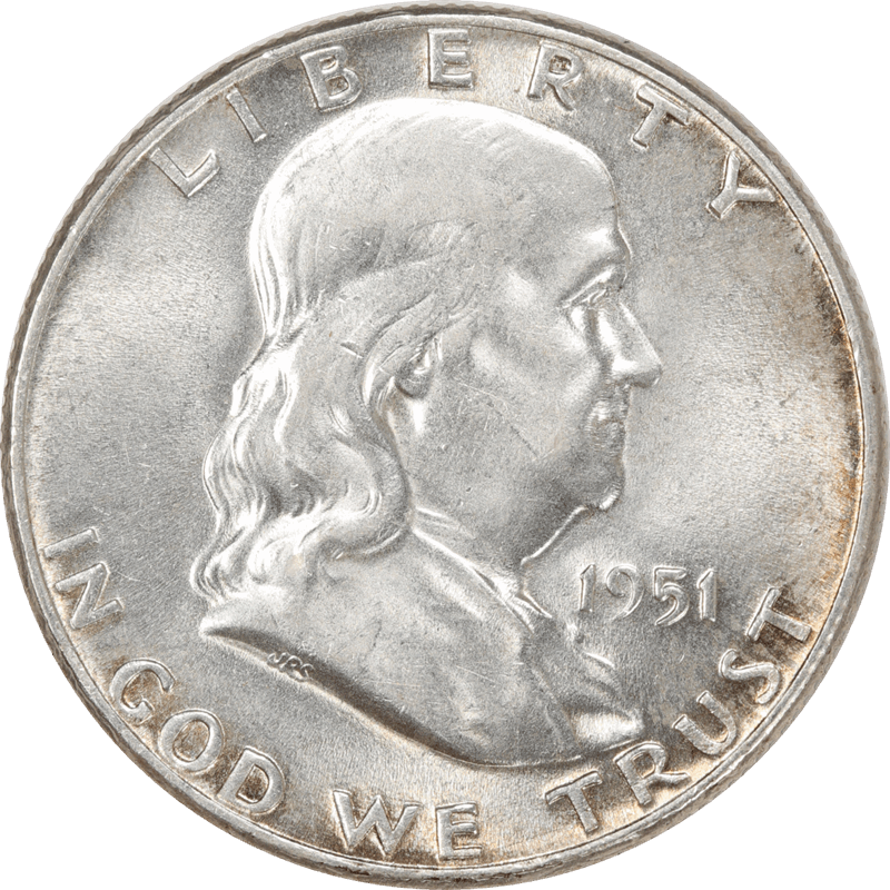 1951 Franklin Half Dollar 50c, Uncirculated - Nice Original Coin 