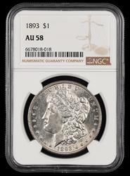 1893 $1 NGC AU-58