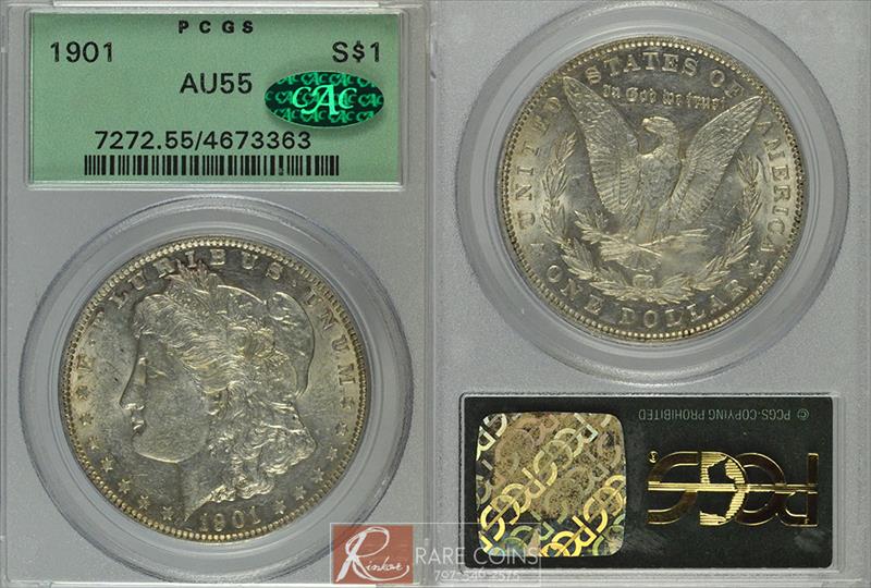 1901 $1 PCGS AU-55 CAC