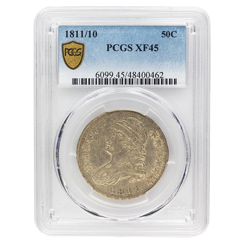 1811/10 Capped Bust Half Dollar, 50C PCGS XF45 