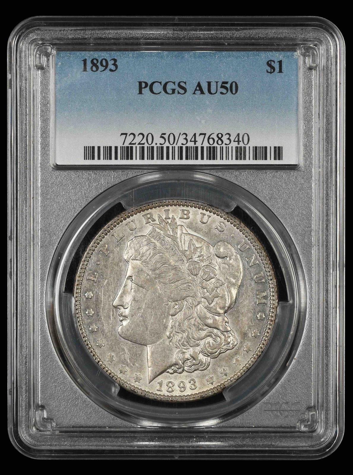 1893 $1 PCGS AU-50