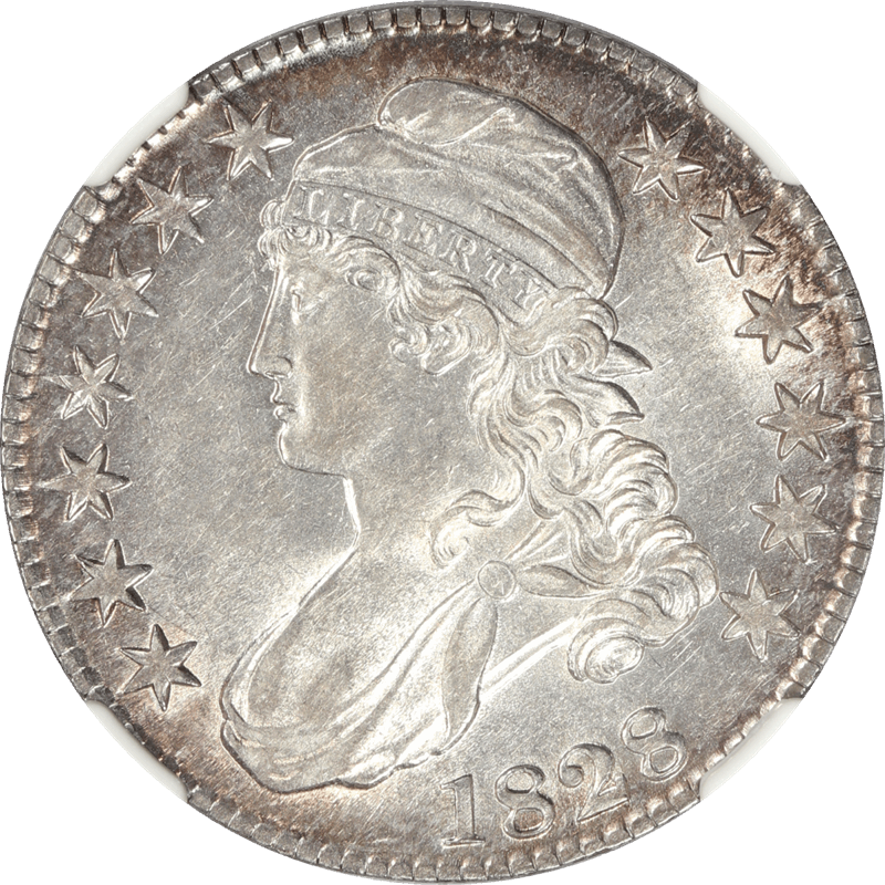 1828 Capped Bust Half Dollar 50c, NGC AU-58 - Nice Original Coin