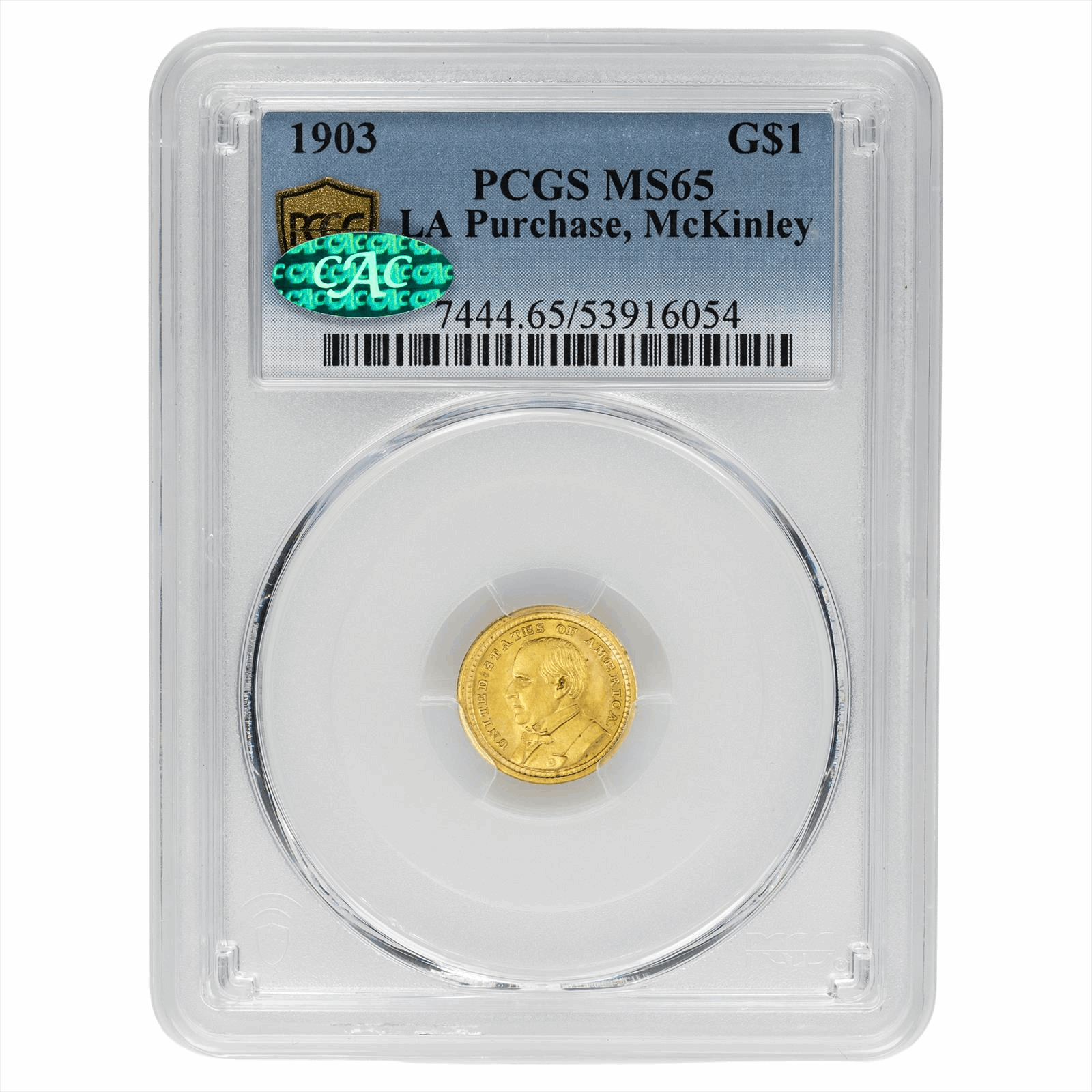 1903 Louisiana Purchase Exposition McKinley Gold $1 PCGS MS 65 CAC