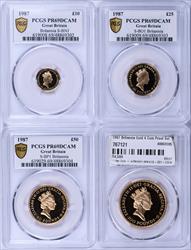 1987 Britannia Gold 4 Coin Proof Set w/ Philip Nathan Label PCGS PR69DCAM 