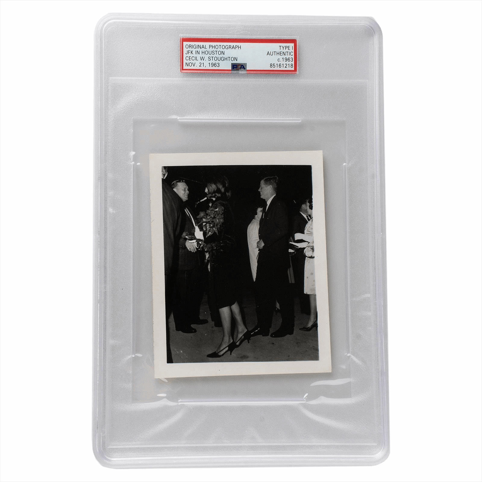 JFK IN HOUSTON ORIGINAL PHOTOGRAPH 11/21/1963 PSA 85161218 