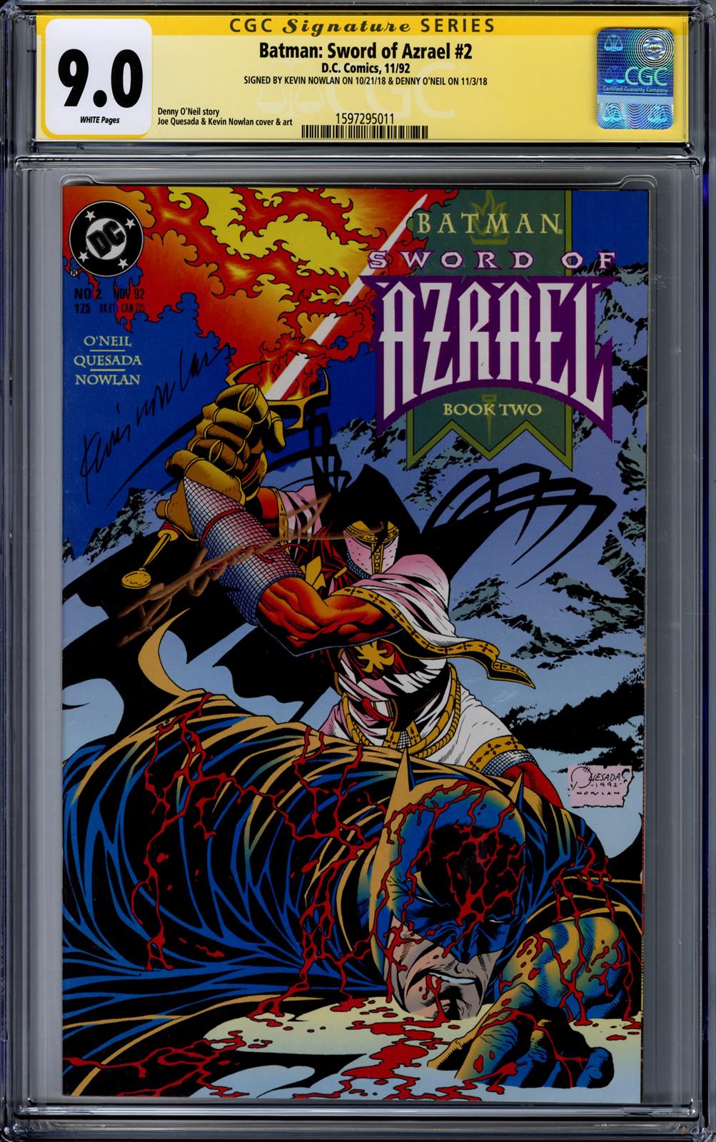 Batman Sword of Azrael #2 DC Comics 11/92 Signed by Kevin Nowlan, Denny Oneil CGC 9.0