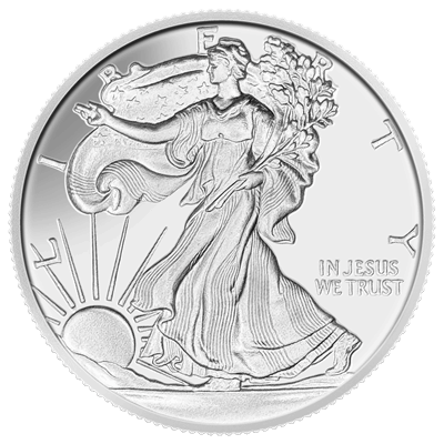 1 OZ WALKING LIBERTY SILVER ROUND (JESUS) 