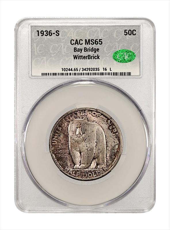 1936-S Bay Bridge 50c CACG MS 65 WitterBrick
