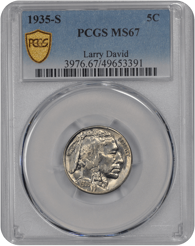 1935-S 5C Buffalo Nickel PCGS  #3596-1 MS67