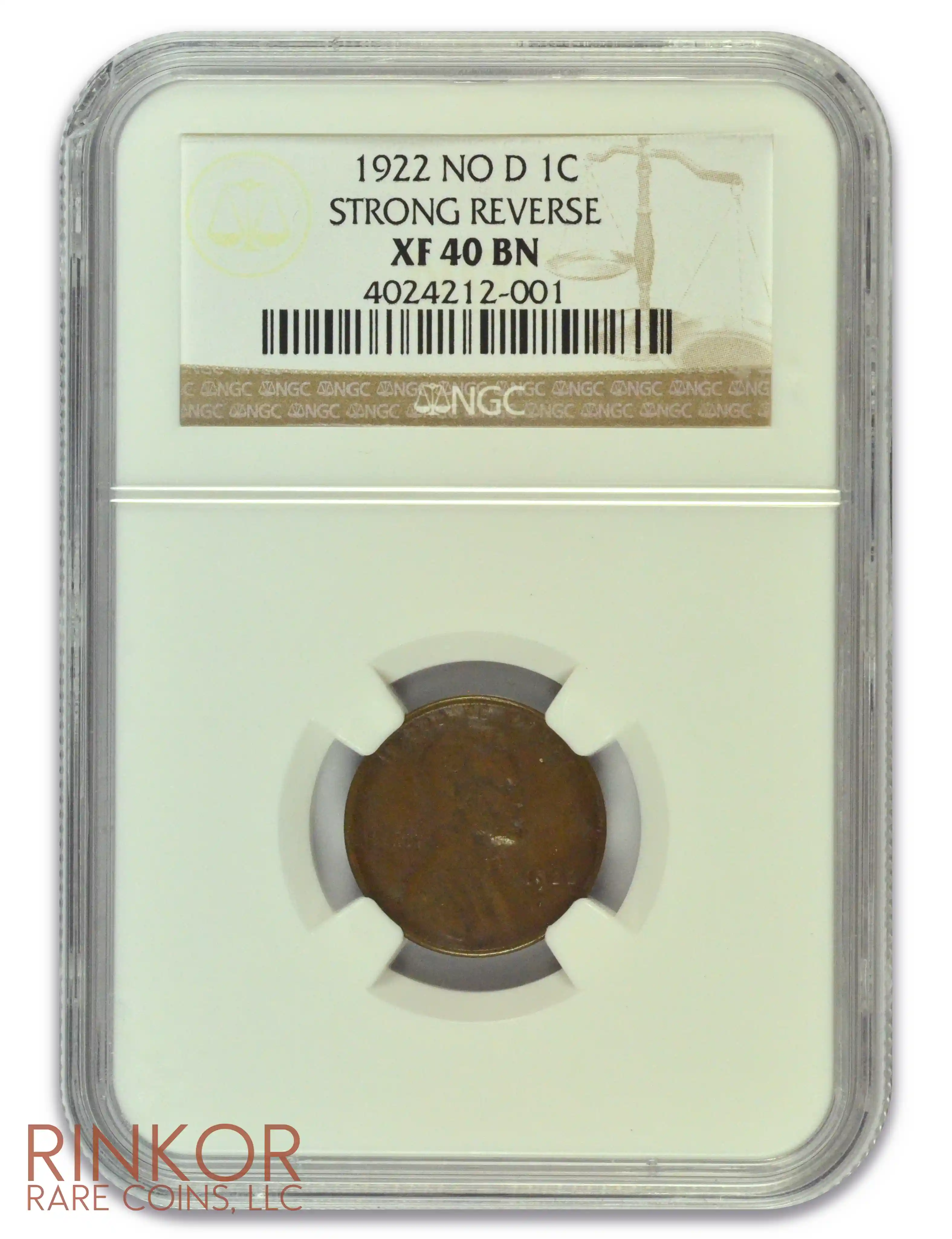 1922 No D Strong Reverse NGC XF-40