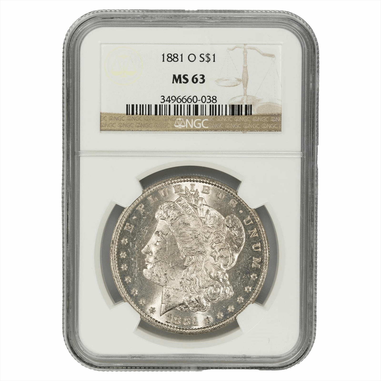 1881O Morgan Silver Dollar S$1 NGC MS 63