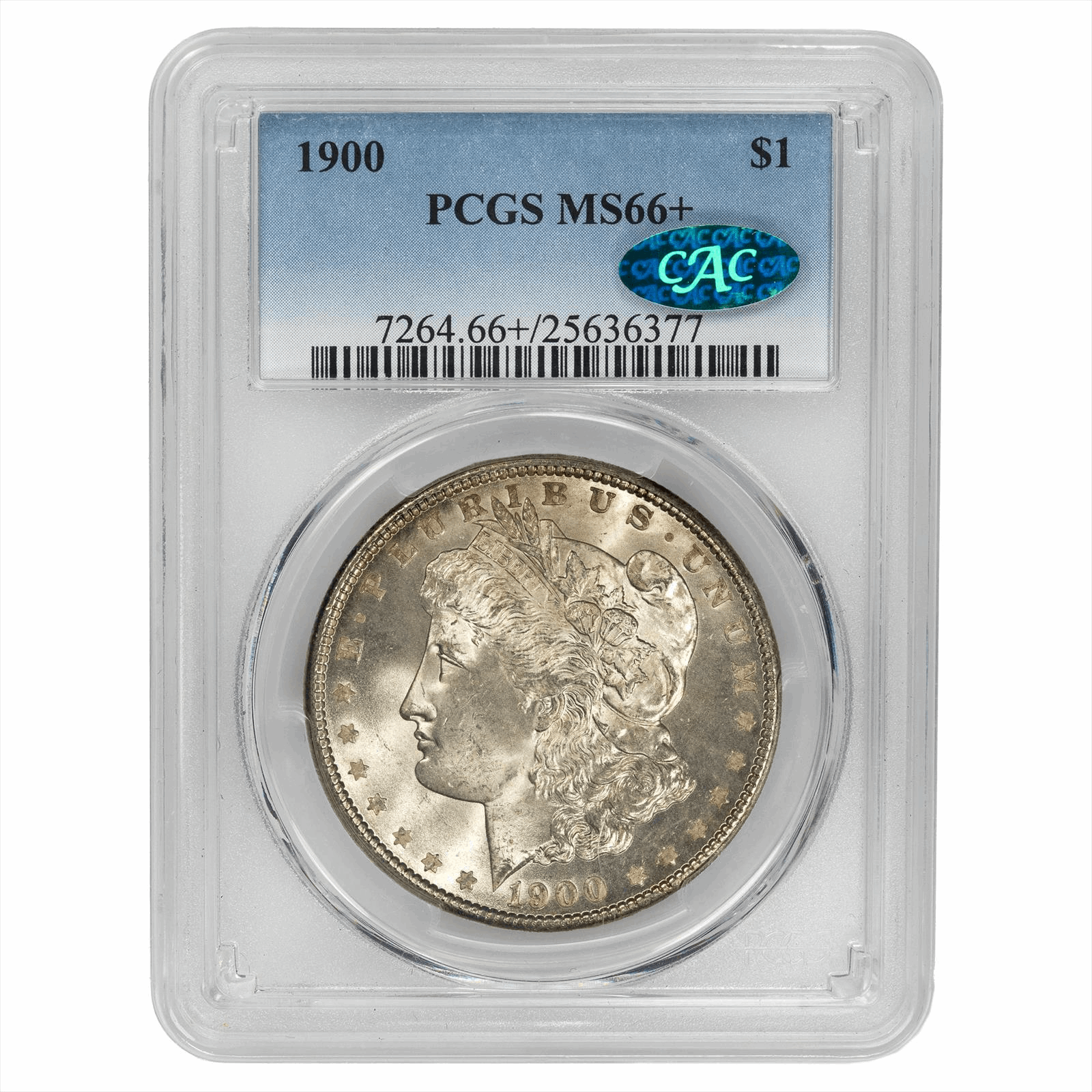 1900 Morgan Silver Dollar $1 PCGS CAC MS 66+