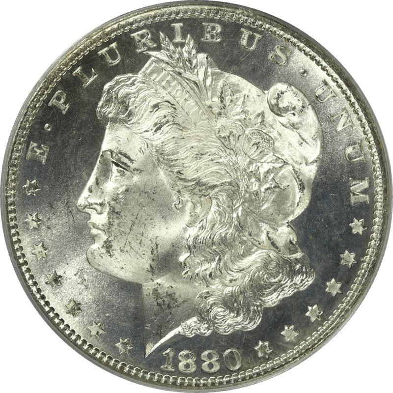 1880-S Morgan Silver Dollar $1, PCGS MS 64 CAC - Nice White Coin, OGH