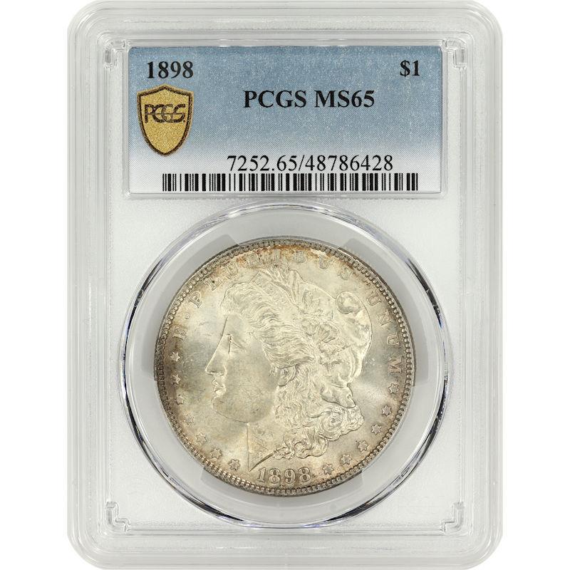 1898 Morgan Dollar $1 PCGS MS65 - Gold Shield Certified