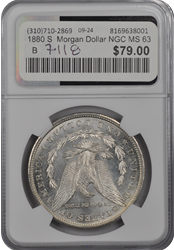 1880 S  Morgan Dollar NGC MS 63