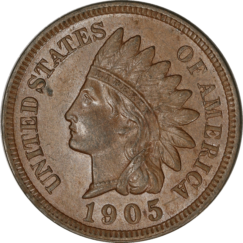 1905 Indian Cent Raw Ungraded Coin Uncirculated Brown