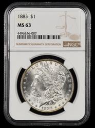 1883 $1 NGC MS 63