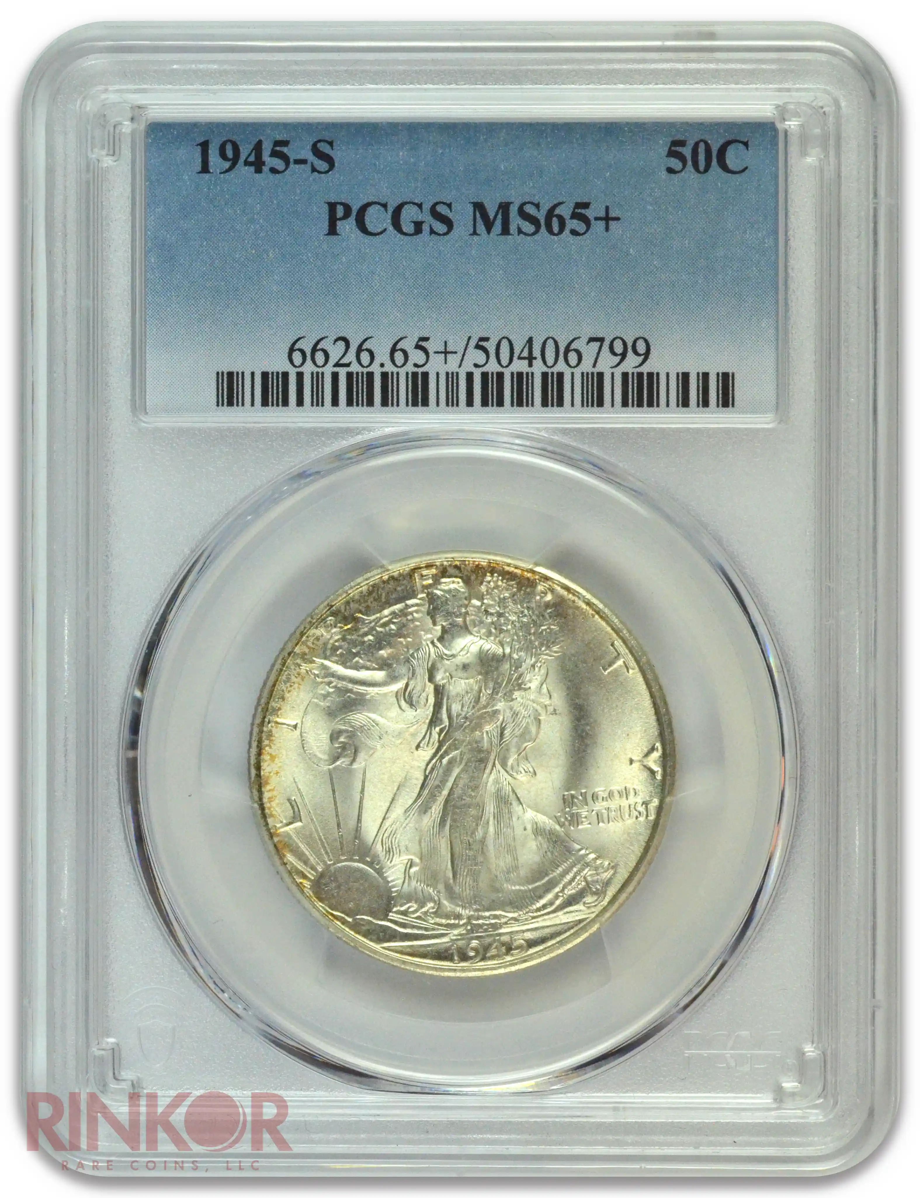 1945-S Walking Liberty Half Dollar PCGS MS 65+
