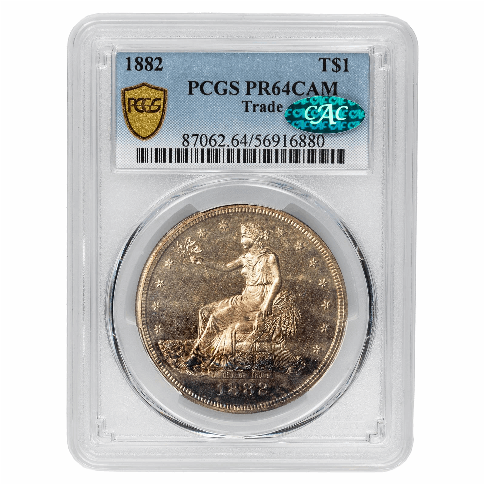 1882 Silver Trade Dollar $1 PCGS PR 64 CAM CAC