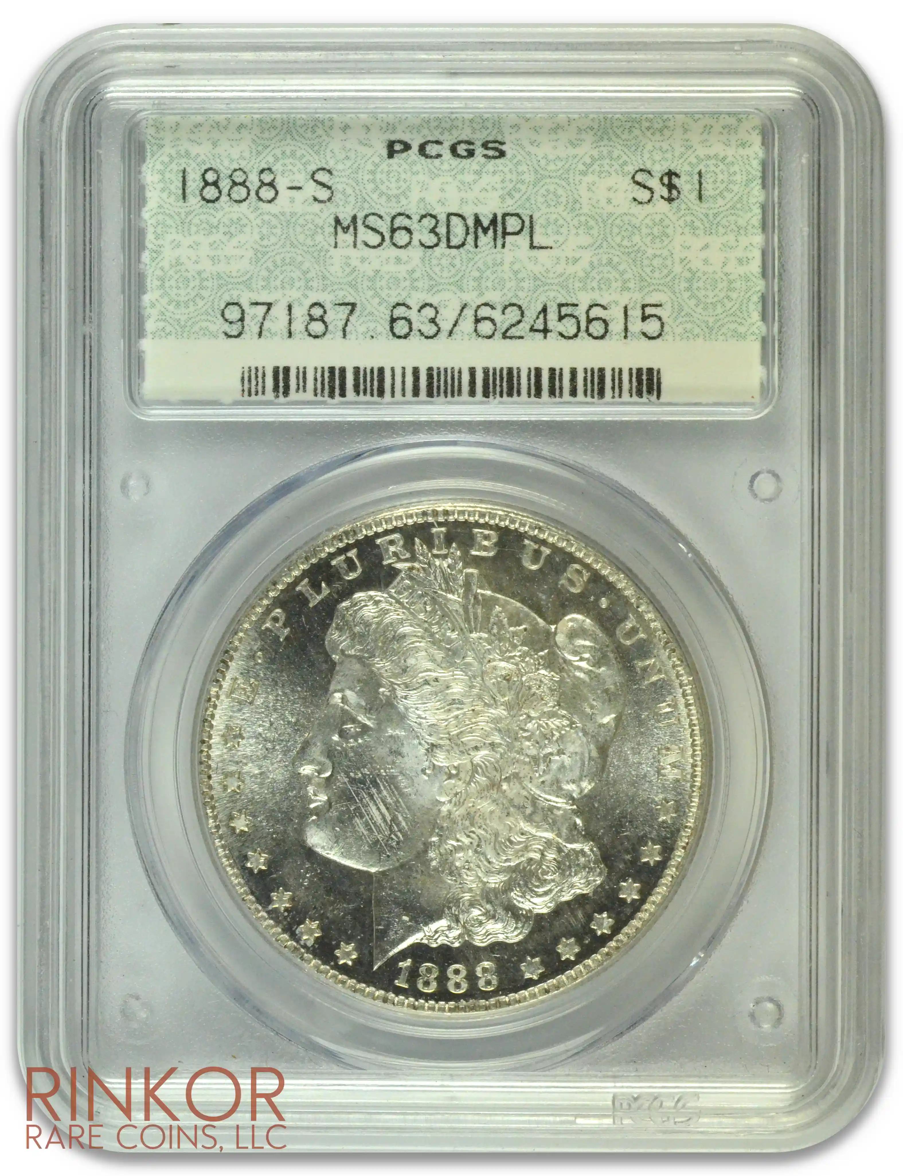 1888-S $1 PCGS MS 63 DMPL