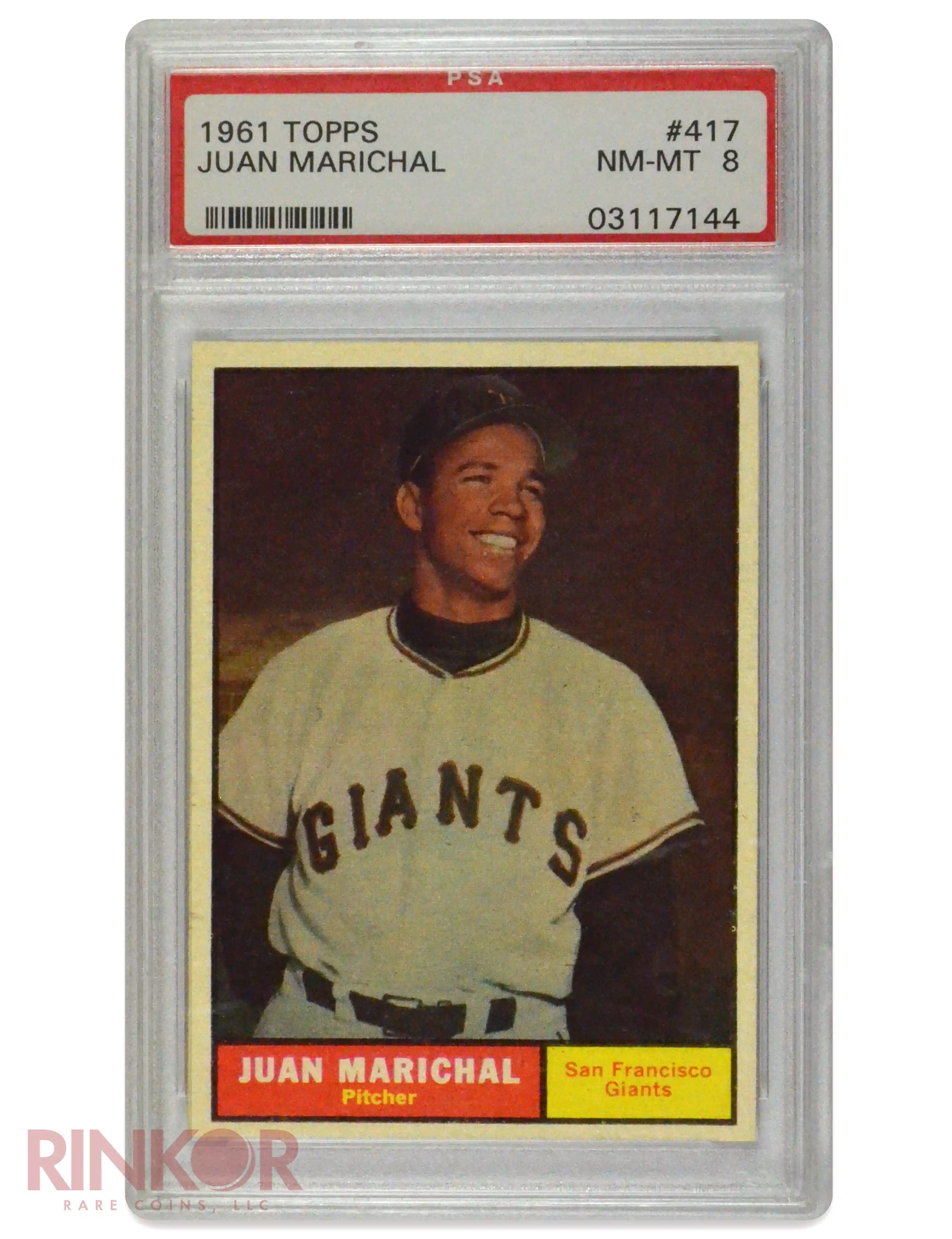 1961 Topps Juan Marichal #417 PSA NM-MT 8
